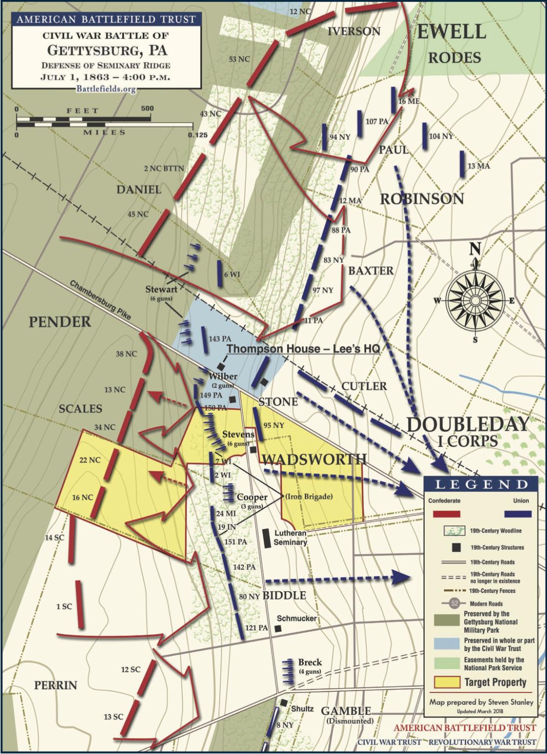 Gettysburg - Defense Of Seminary Ridge, July 1, 1863 - 4:00 P.m ...